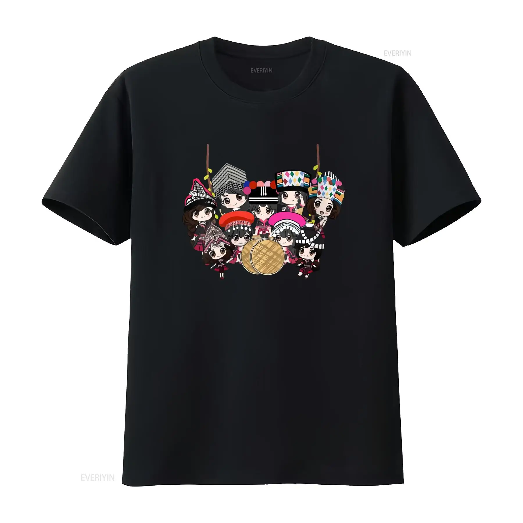 Ethnic Wear Men'S Fashion - 9 Hmong Girls Cartoon Print T