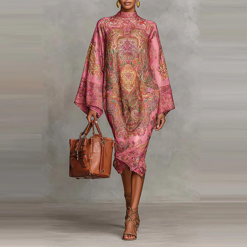 Ethnic Fashion Runway - Horn sleeve loose casual holiday dress