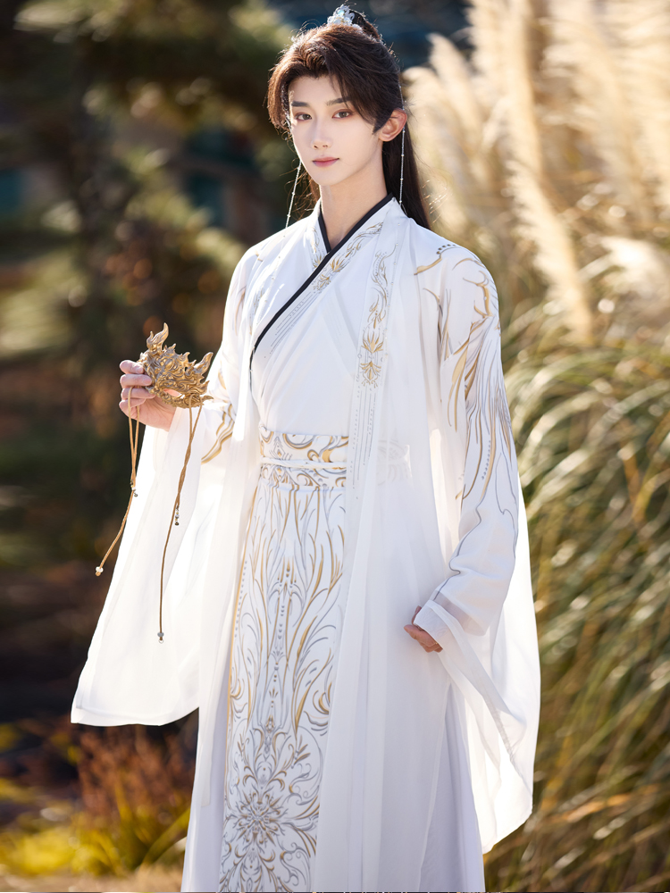 Dark Black Print Male Hanfu Ne - Ethnic Fashion Wear ulasan dan harga