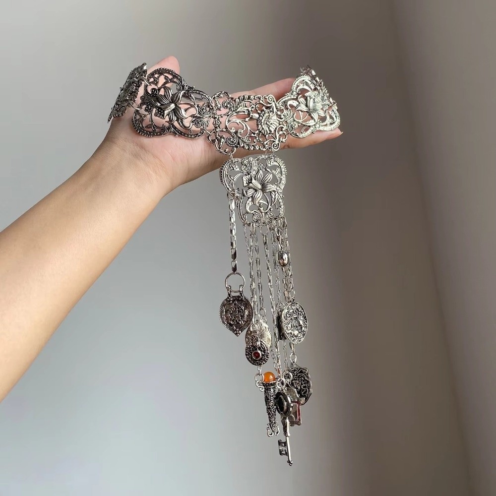 Retro Long Bohemian Necklace E - Y2K Ethnic Fashion ulasan dan harga