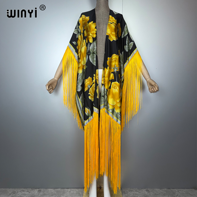 WINYI Africa kimono cover-ups  - Kaftan Women Boho ulasan dan harga