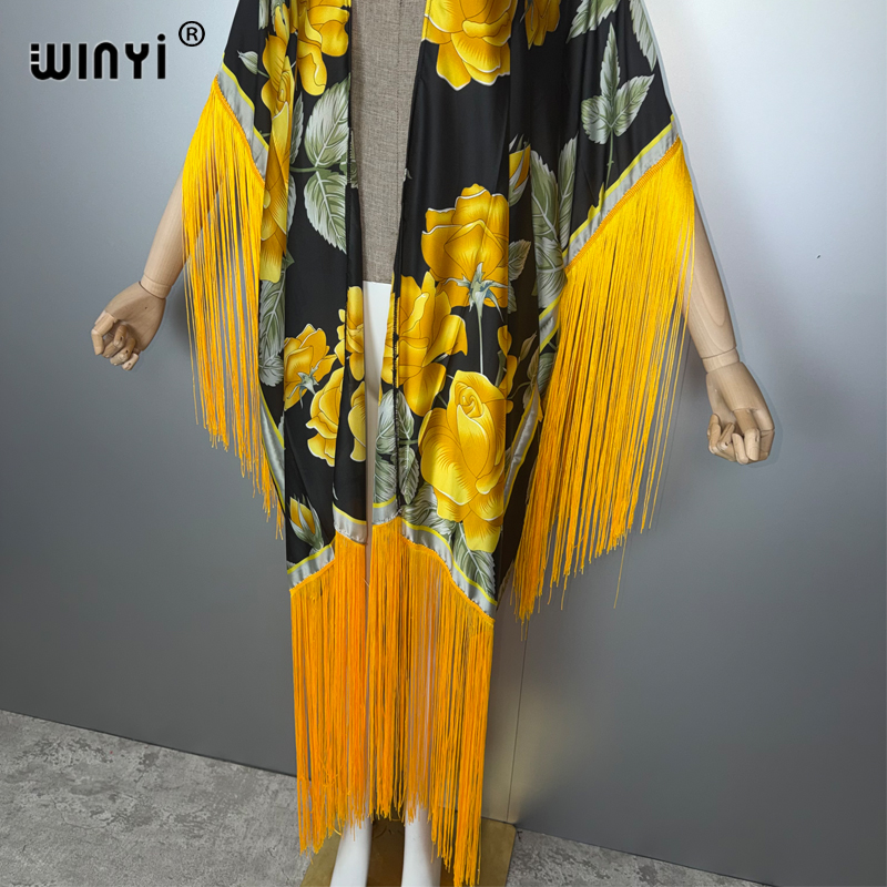 WINYI Africa kimono cover-ups  - Kaftan Women Boho ulasan dan harga