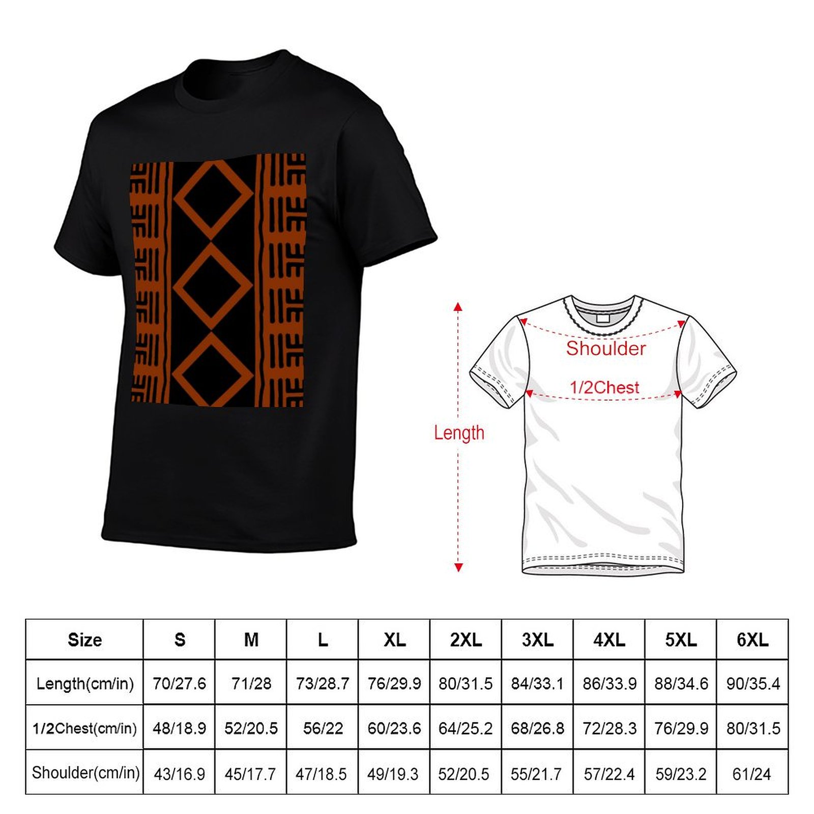 Rust Colored African Mudcloth  - Mudcloth Print Top ulasan dan harga