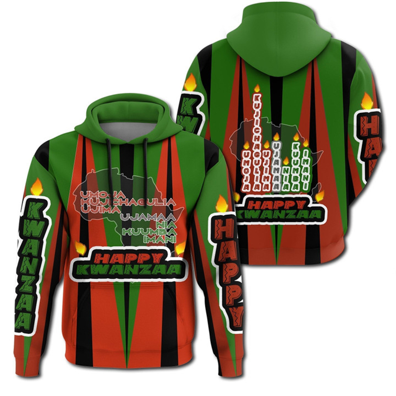 African Kwanzaa Hoodies 3D Pri - Y2K Ethnic Fashion ulasan dan harga