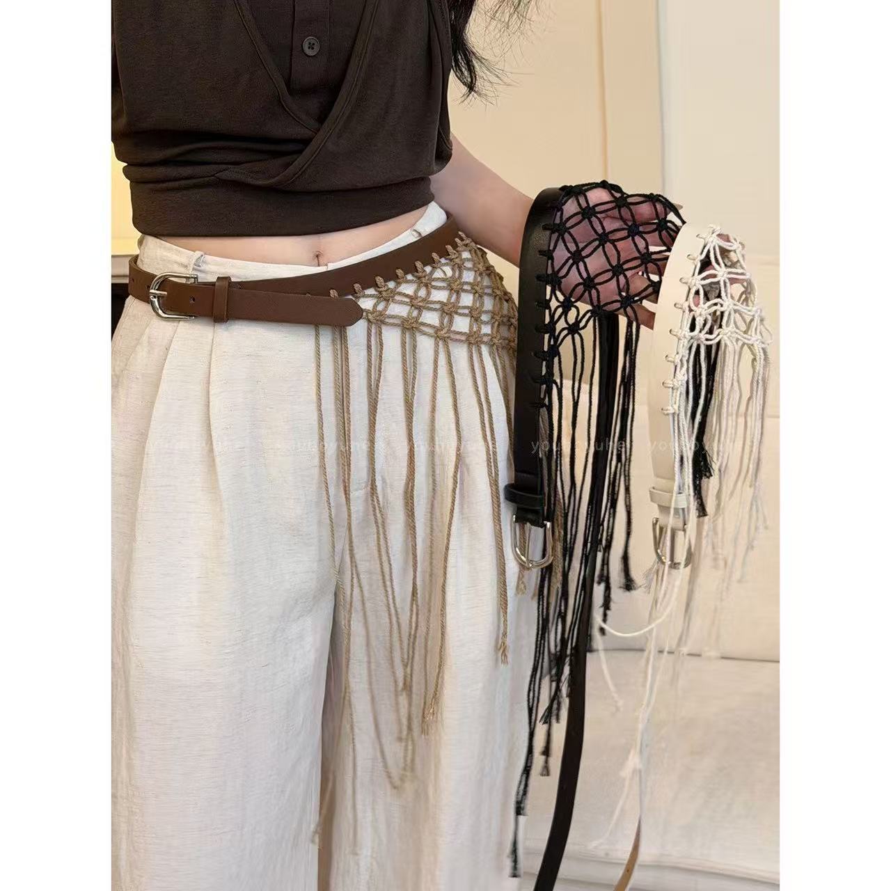 Casual Y2K Tassel Weave Waist  - Y2K Ethnic Fashion ulasan dan harga