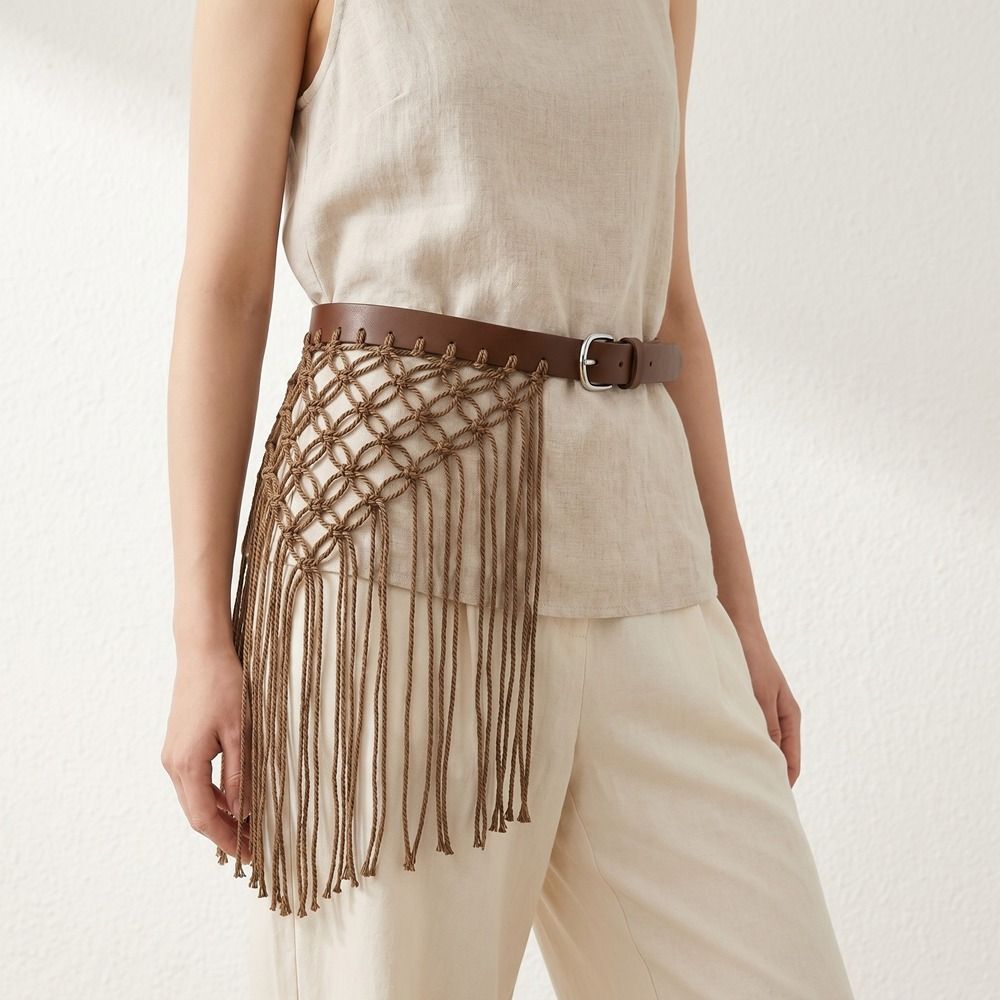 Casual Y2K Tassel Weave Waist  - Y2K Ethnic Fashion ulasan dan harga