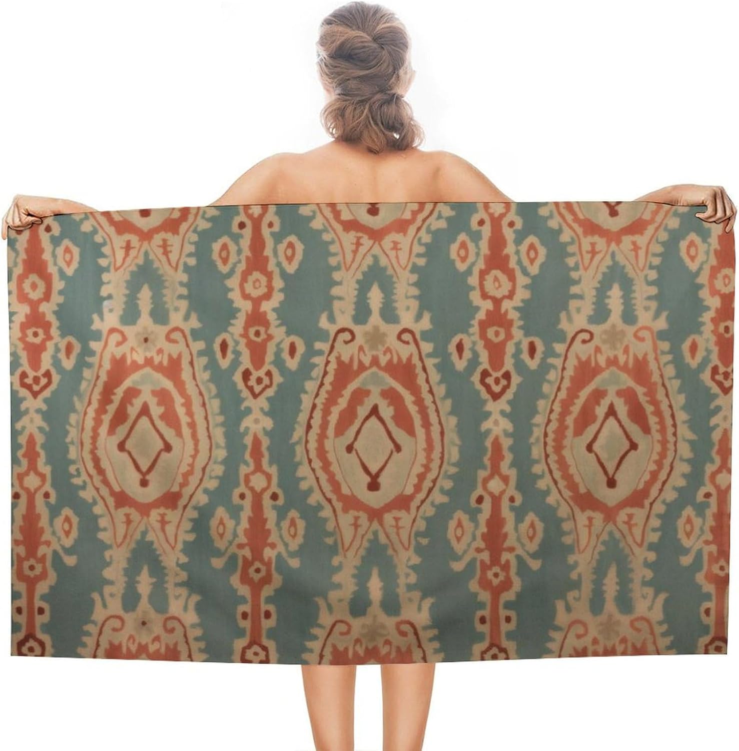 Fabric Pattern Beach Towels Ab - Ikat Woven Fabric ulasan dan harga