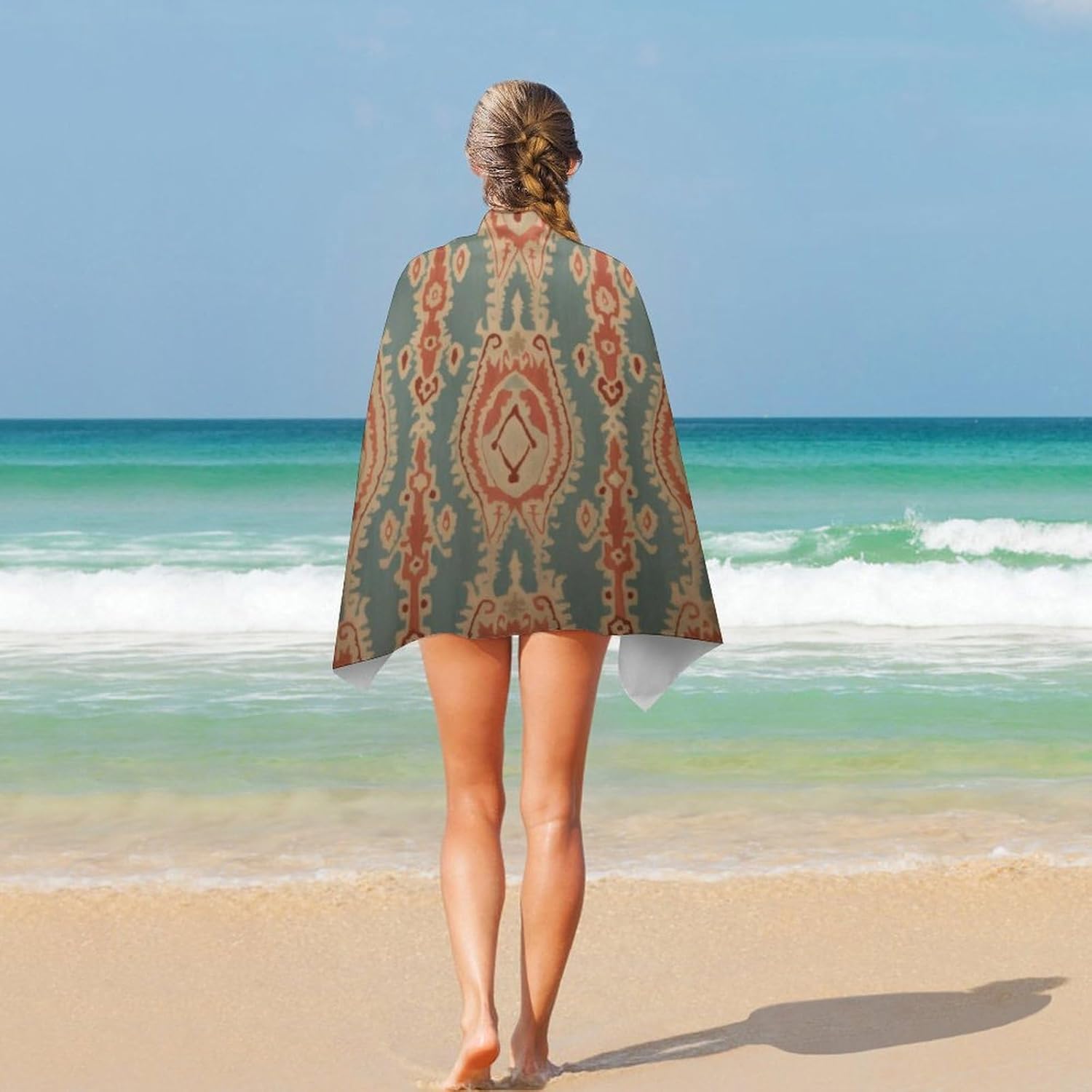 Fabric Pattern Beach Towels Ab - Ikat Woven Fabric ulasan dan harga