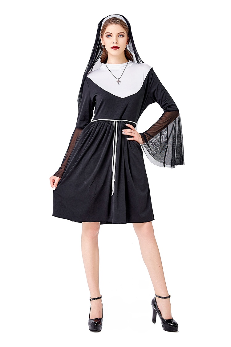 Black Nun Costume Halloween Ma - Ethnic Fashion Wear ulasan dan harga