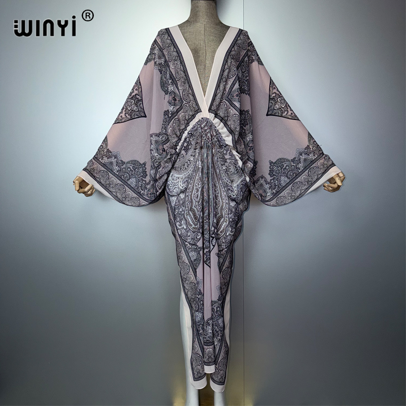 WINYI V-neck Sexy Dress Arabic - Kaftan Women Boho ulasan dan harga