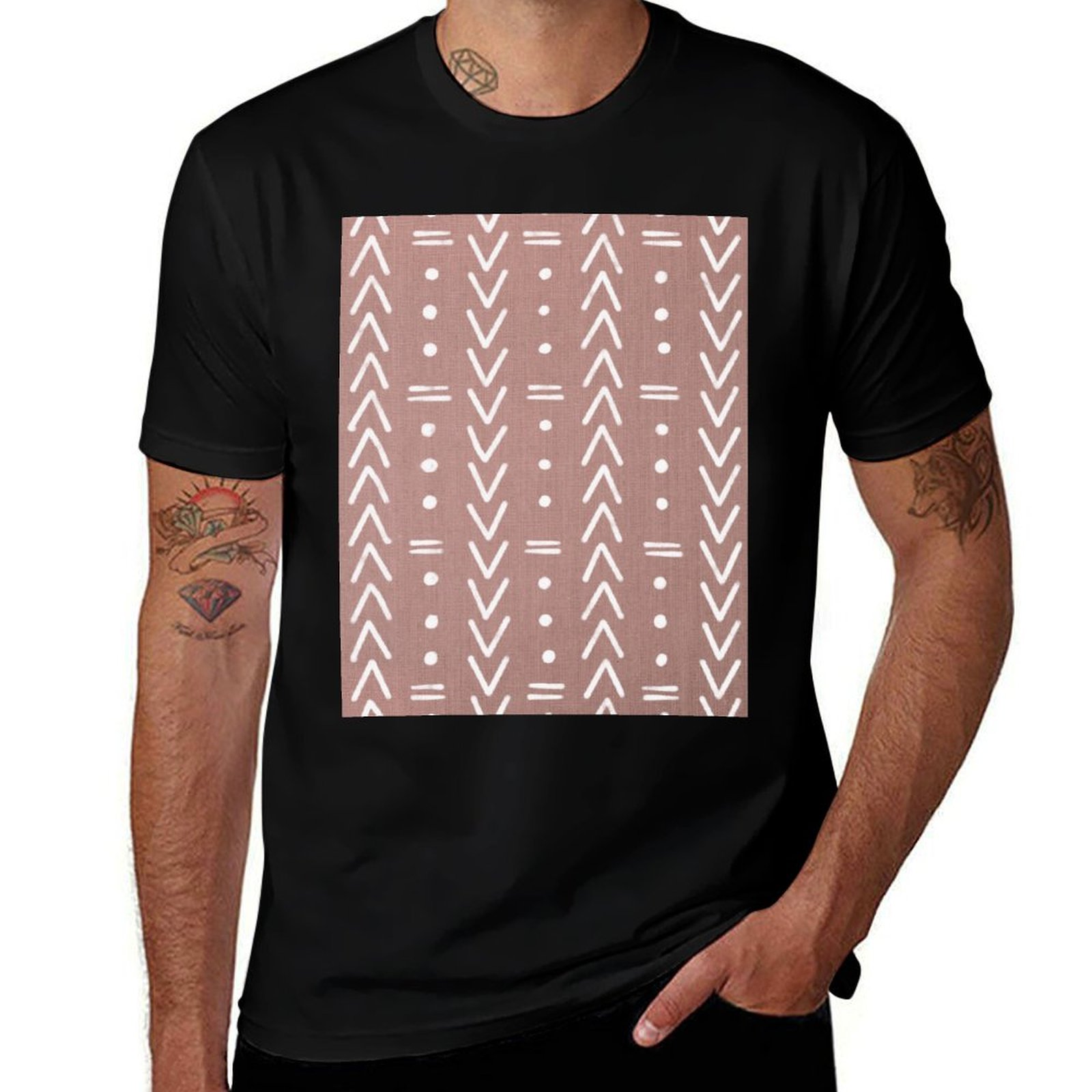 Mudcloth White Geometric Shape - Mudcloth Print Top ulasan dan harga