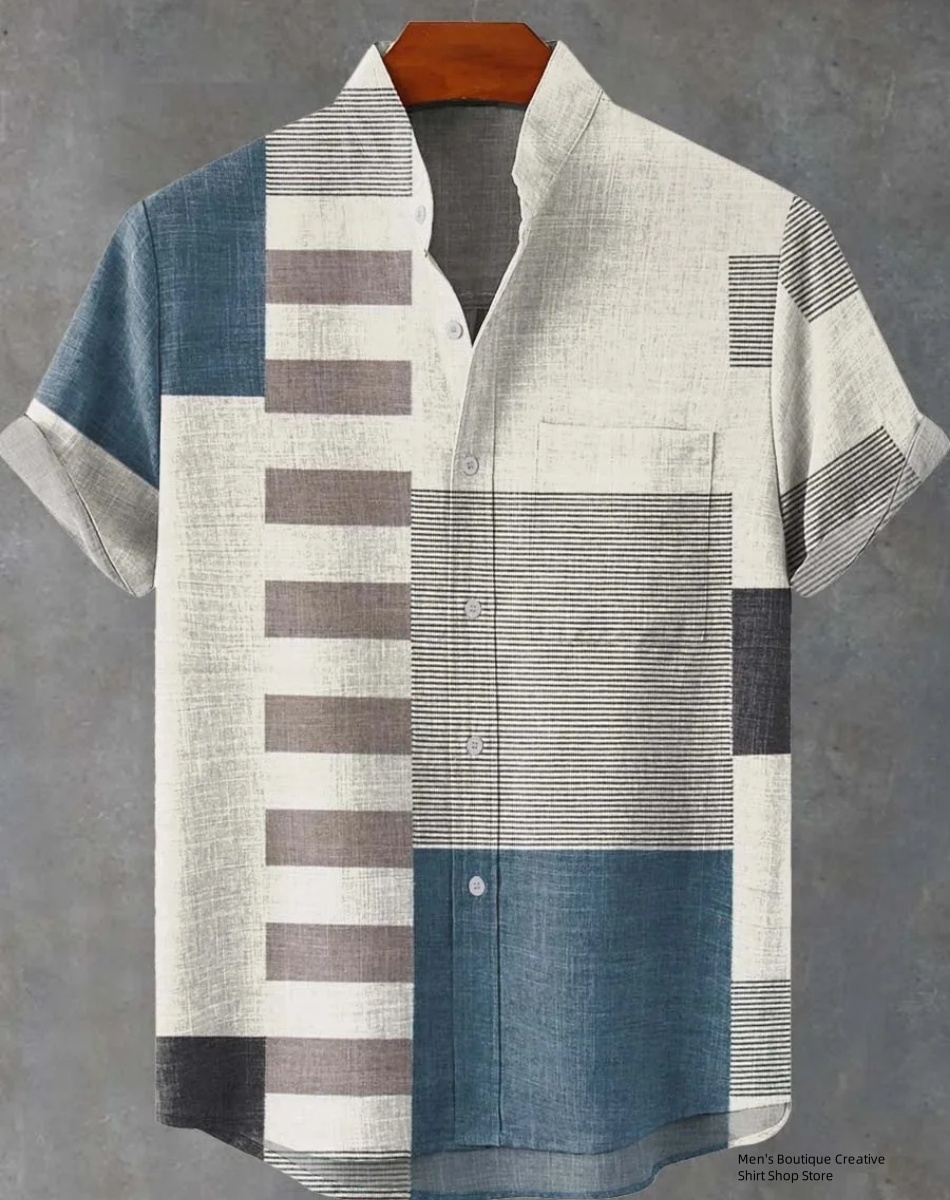 New Linen Men's 3D Ethnic Patt - Ethnic Fast Fashion ulasan dan harga