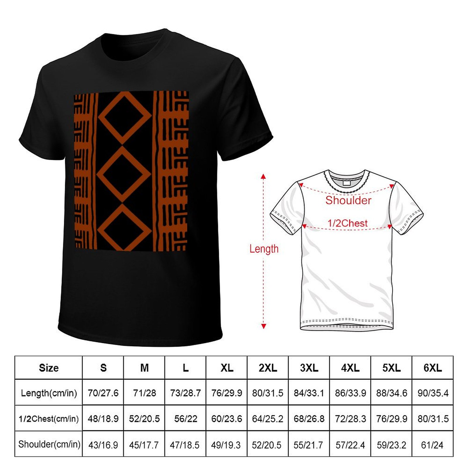 Rust Colored African Mudcloth  - Mudcloth Print Top ulasan dan harga