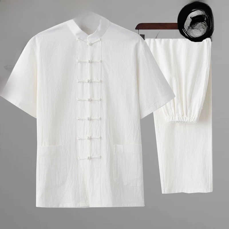 Summer Cotton Linen Youth Hanf - Ethnic Wear Men'S Fashion ulasan dan harga