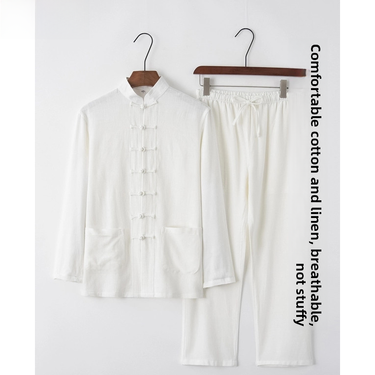 Summer Cotton Linen Youth Hanf - Ethnic Wear Men'S Fashion ulasan dan harga