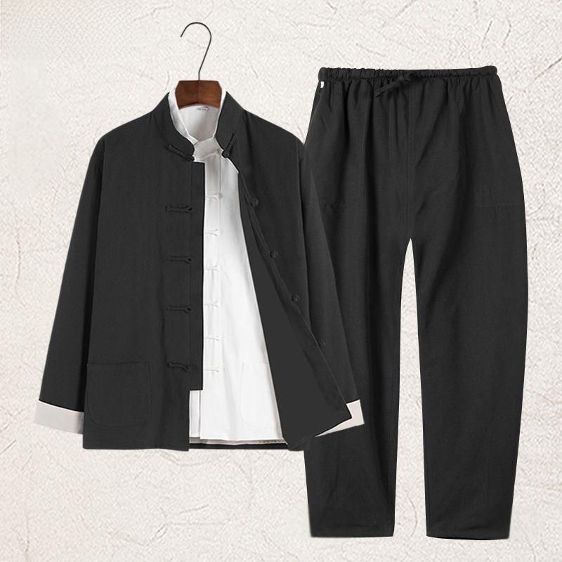 Summer Cotton Linen Youth Hanf - Ethnic Wear Men'S Fashion ulasan dan harga